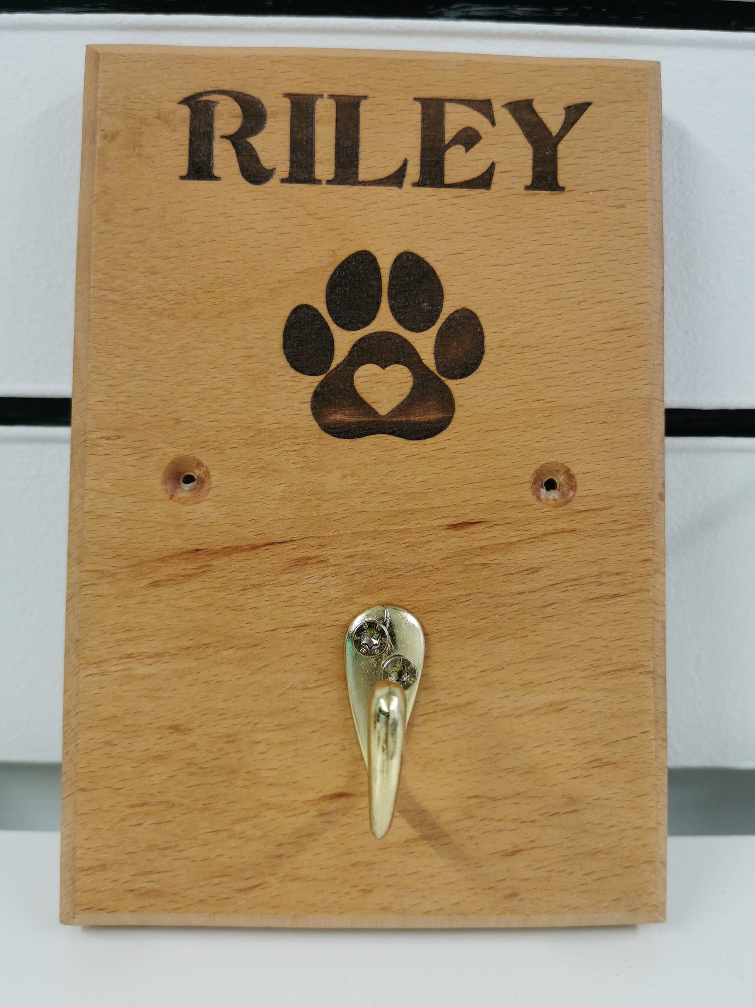 Charming Paws - Personalised Solid Beech Wood Dog Hook