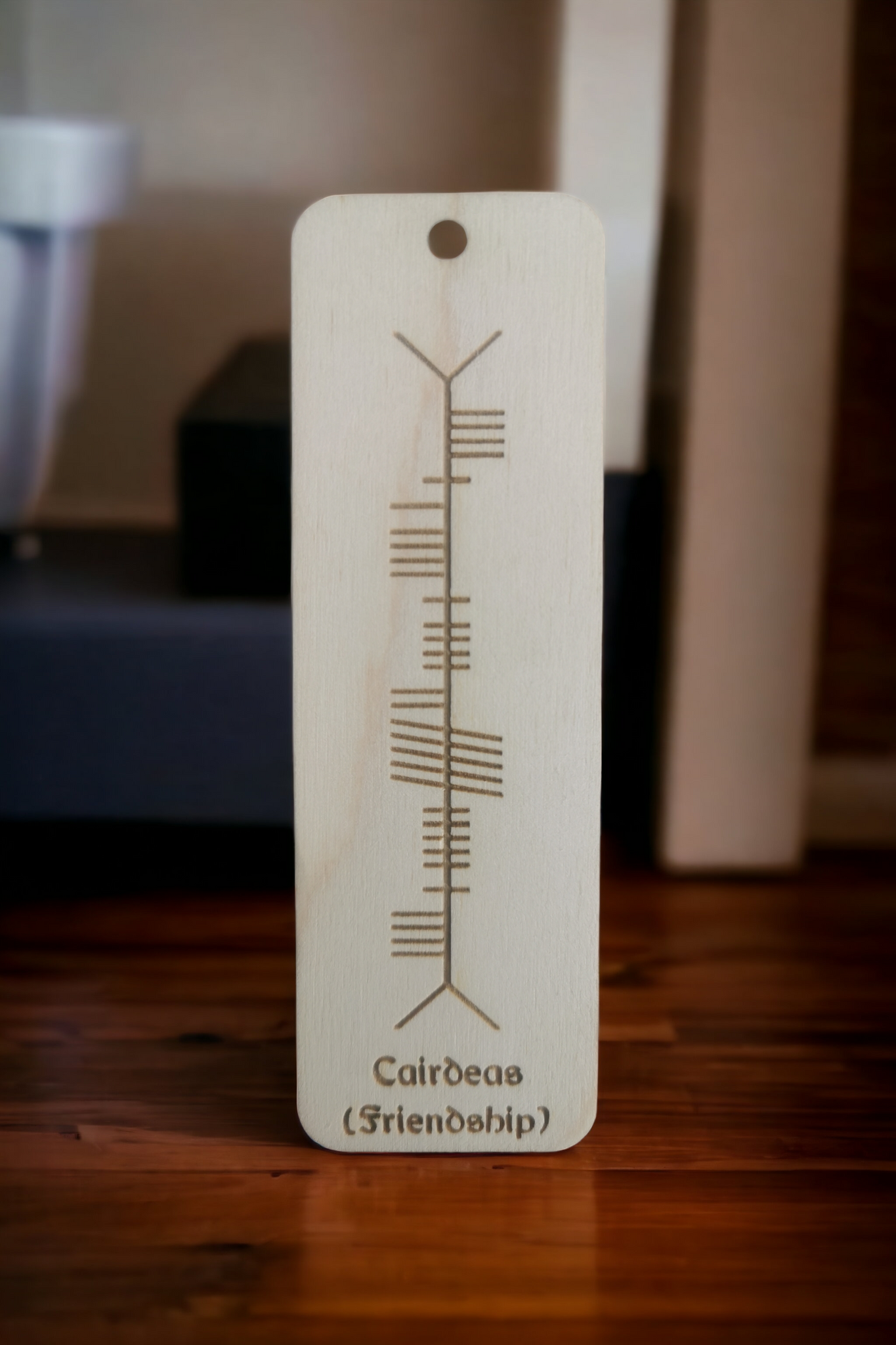 Personalised Ogham Bookmark - Engraved Irish Script Wooden Bookmark