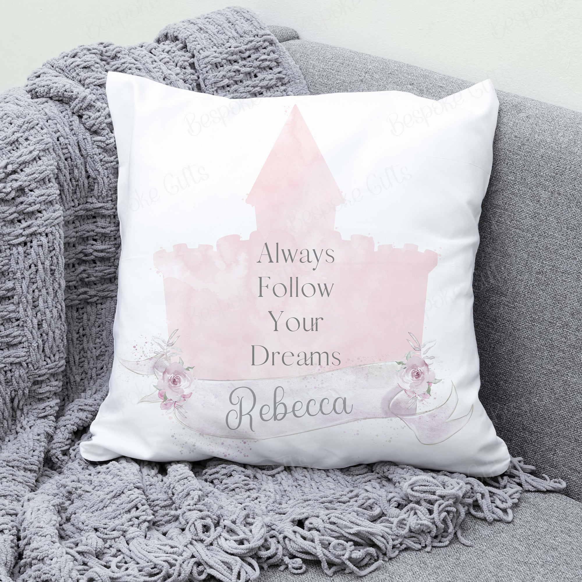 Personalised Pink Castle Dream Pillow - A Royal Touch for Your Little Princess