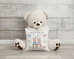 Custom Bunny Baby Cushion - A Snuggly Keepsake for Newborns
