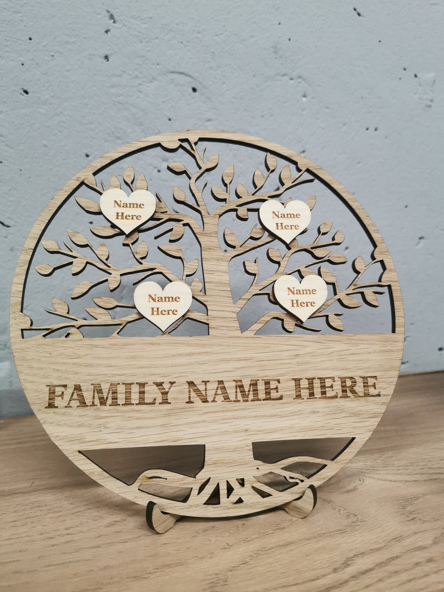 Handcrafted Wooden Family Tree Frame - A Treasured Family Heirloom