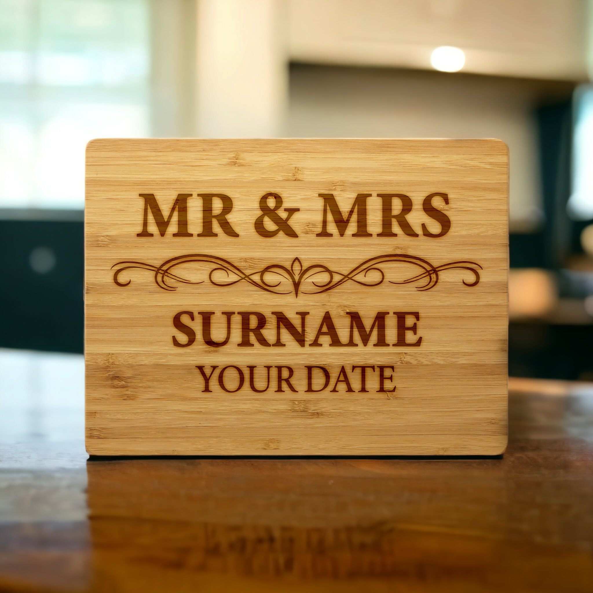 Nuptial Elegance - Personalised Solid Beech Wood Wedding Board