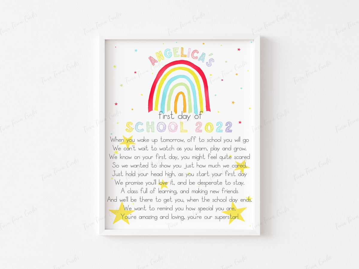 Personalised First Day of School Frame - Capture the Moment in Style