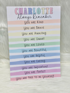 Personalised Rainbow Affirmations - Daily Positivity for Your Loved Ones