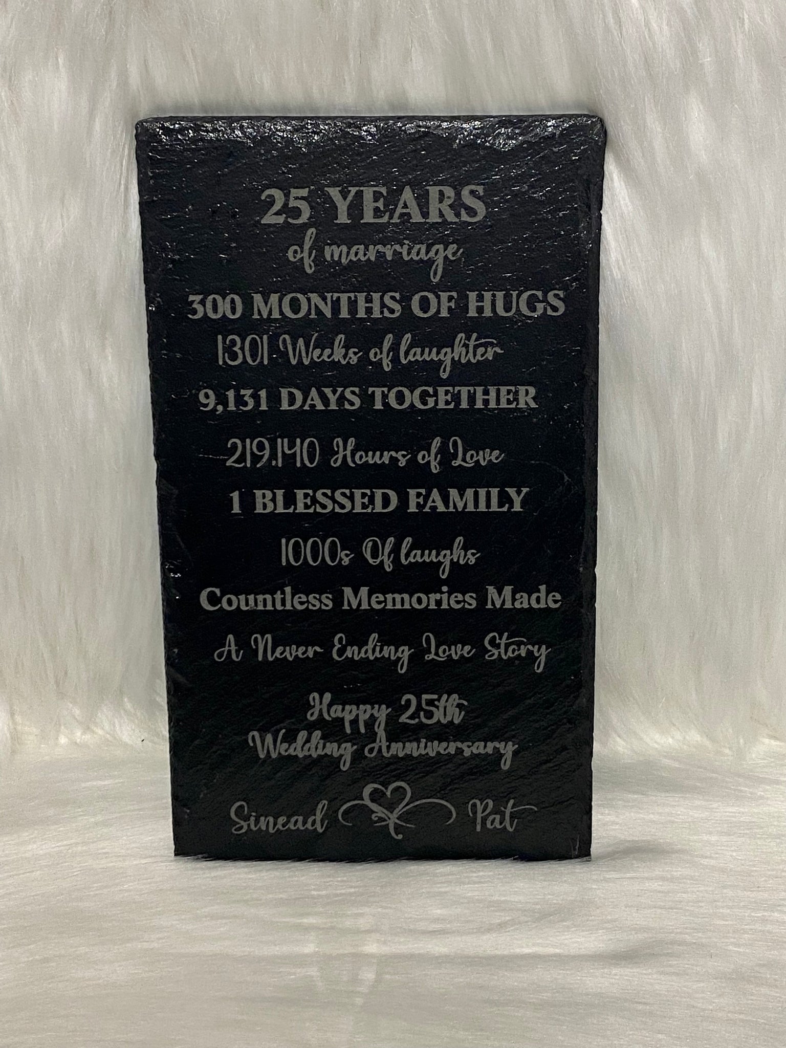 Eternal Love - Personalised Anniversary Slate Plaque