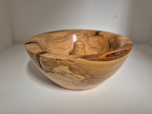 Irish-Made Spalted Elm Ring Bowl with Unique Grain Patterns