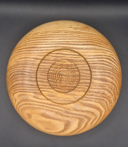 Embellished foot design carved on Donegal olive ash wood bowl