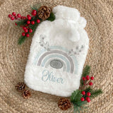 Personalised Christmas Reinbow hot water bottle