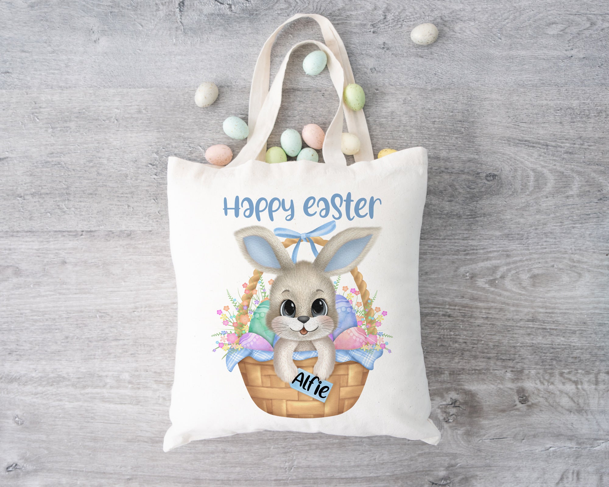 Personalised Bunny Basket Easter Bag