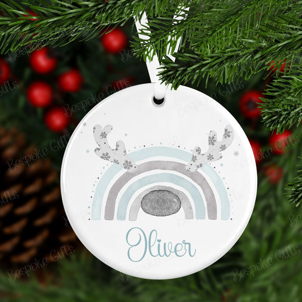 Personalised Reinbow Christmas Bauble