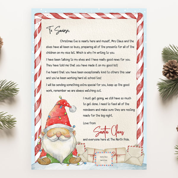 Letter from Santa - Gnome design