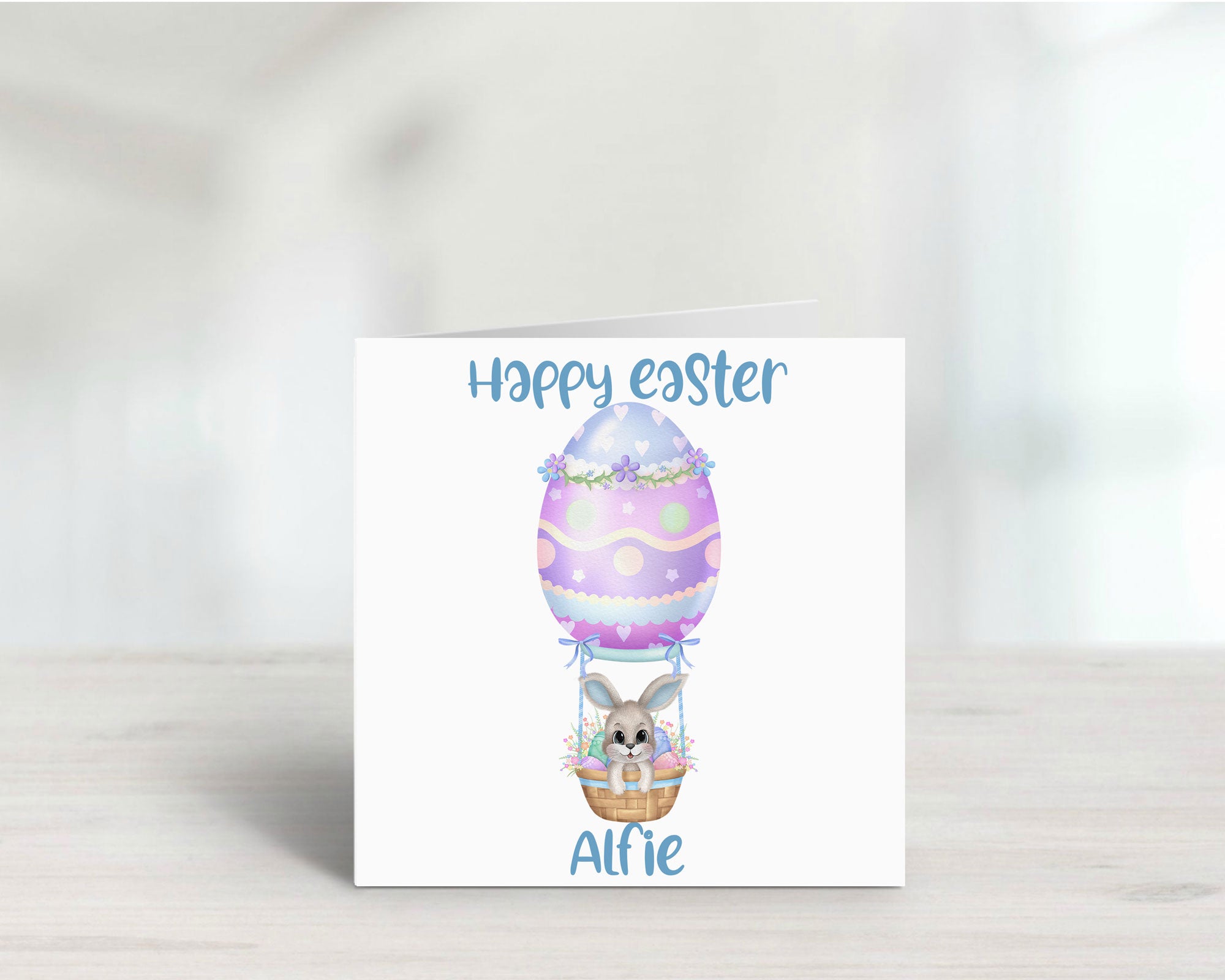 Happy Easter Hot Air Balloon Bunny card
