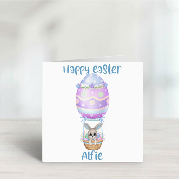 Happy Easter Hot Air Balloon Bunny card