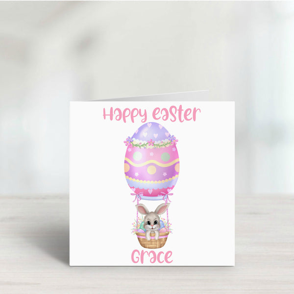 Happy Easter Hot Air Balloon Bunny card