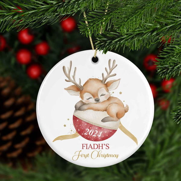 My first christmas Reindeer tree decorations