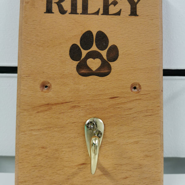 Charming Paws - Personalised Solid Beech Wood Dog Hook