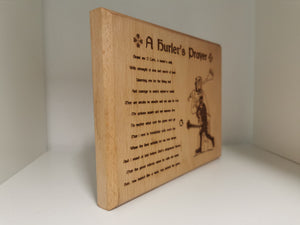 Hurlers Prayer - Sacred Gaelic Engraved Beech Wood Plaque