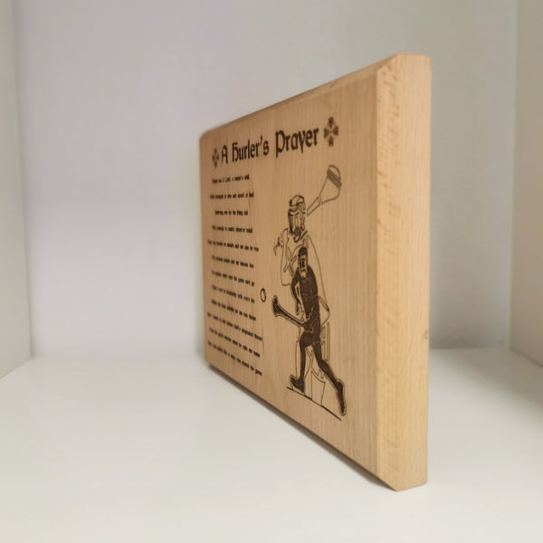 Hurlers Prayer - Sacred Gaelic Engraved Beech Wood Plaque