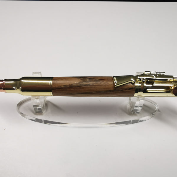 Gold Rifle Style Pen with Irish Oak and Gold Accents
