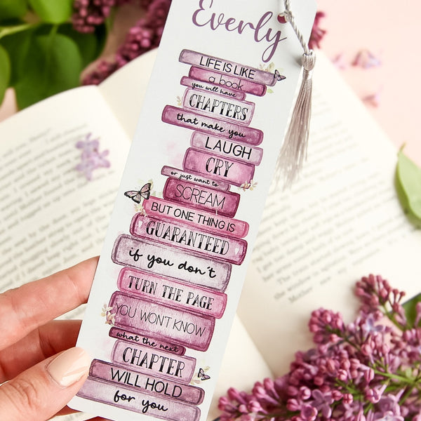 Personalised Butterfly Bookstack Bookmark - Pink Positivity for Readers