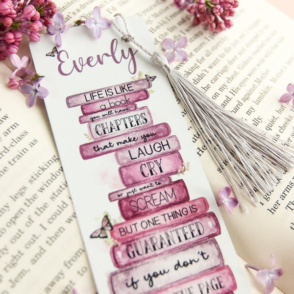 Personalised Butterfly Bookstack Bookmark - Pink Positivity for Readers