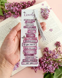 Personalised pink butterfly affirmations positivity bookmark