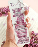 Personalised pink butterfly affirmations positivity bookmark