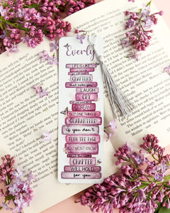 Personalised Butterfly Bookstack Bookmark - Pink Positivity for Readers