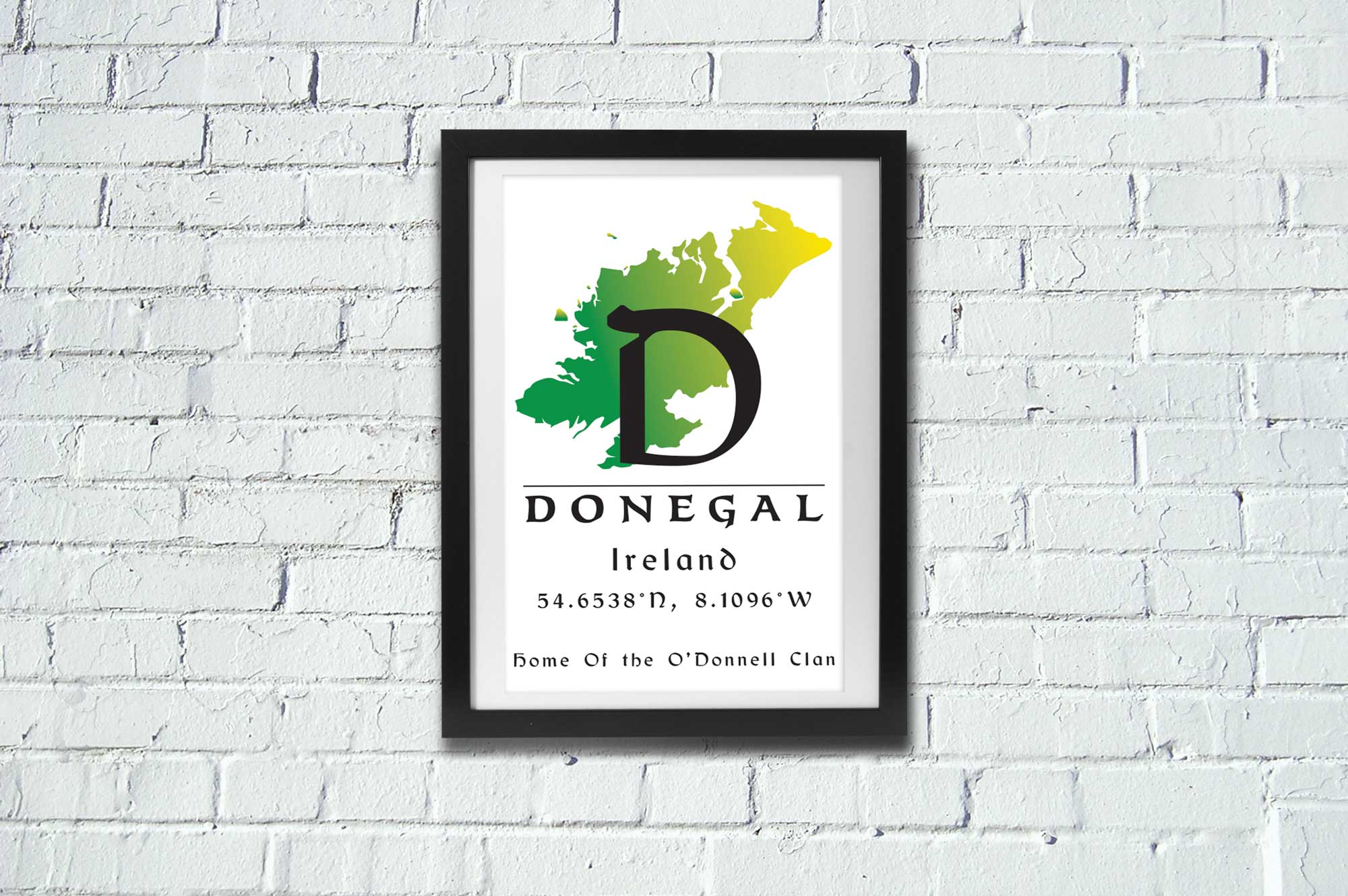 Donegal Heritage Art Print - Irish Home Decor with Coordinates