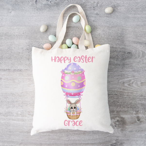 Personalised Bunny Hot Air Balloon Easter Bag