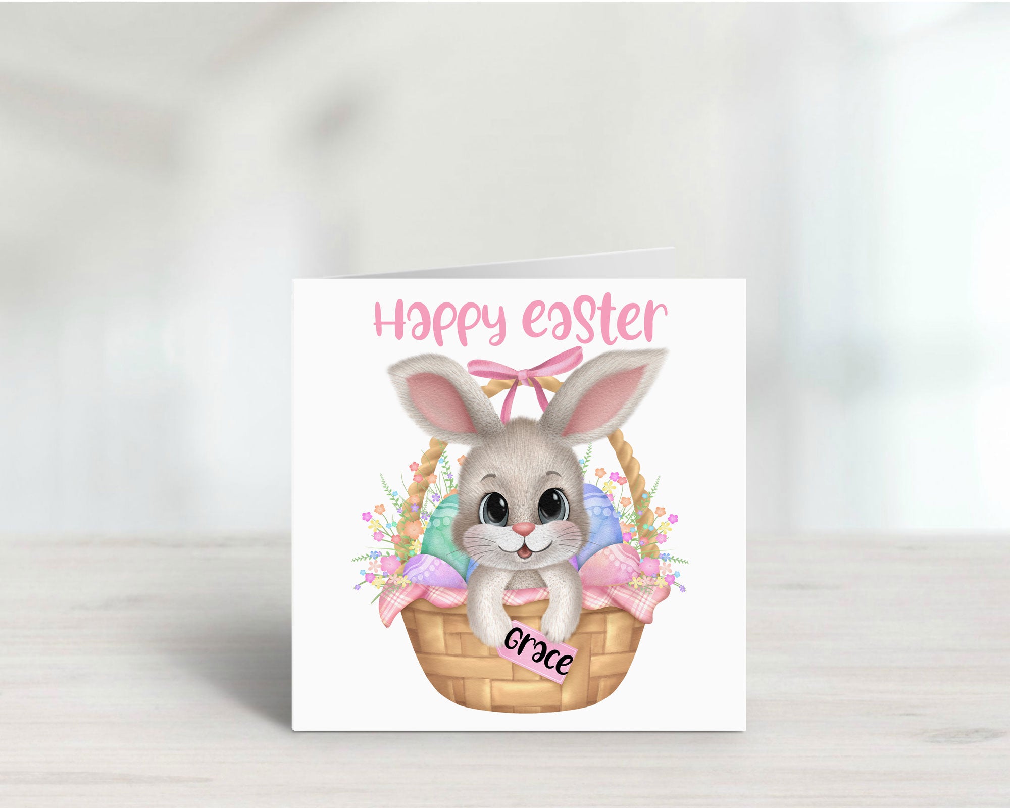 Happy Easter Bunny with Basket card
