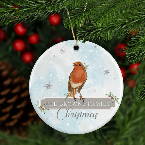 Robin Family christmas tree decoration