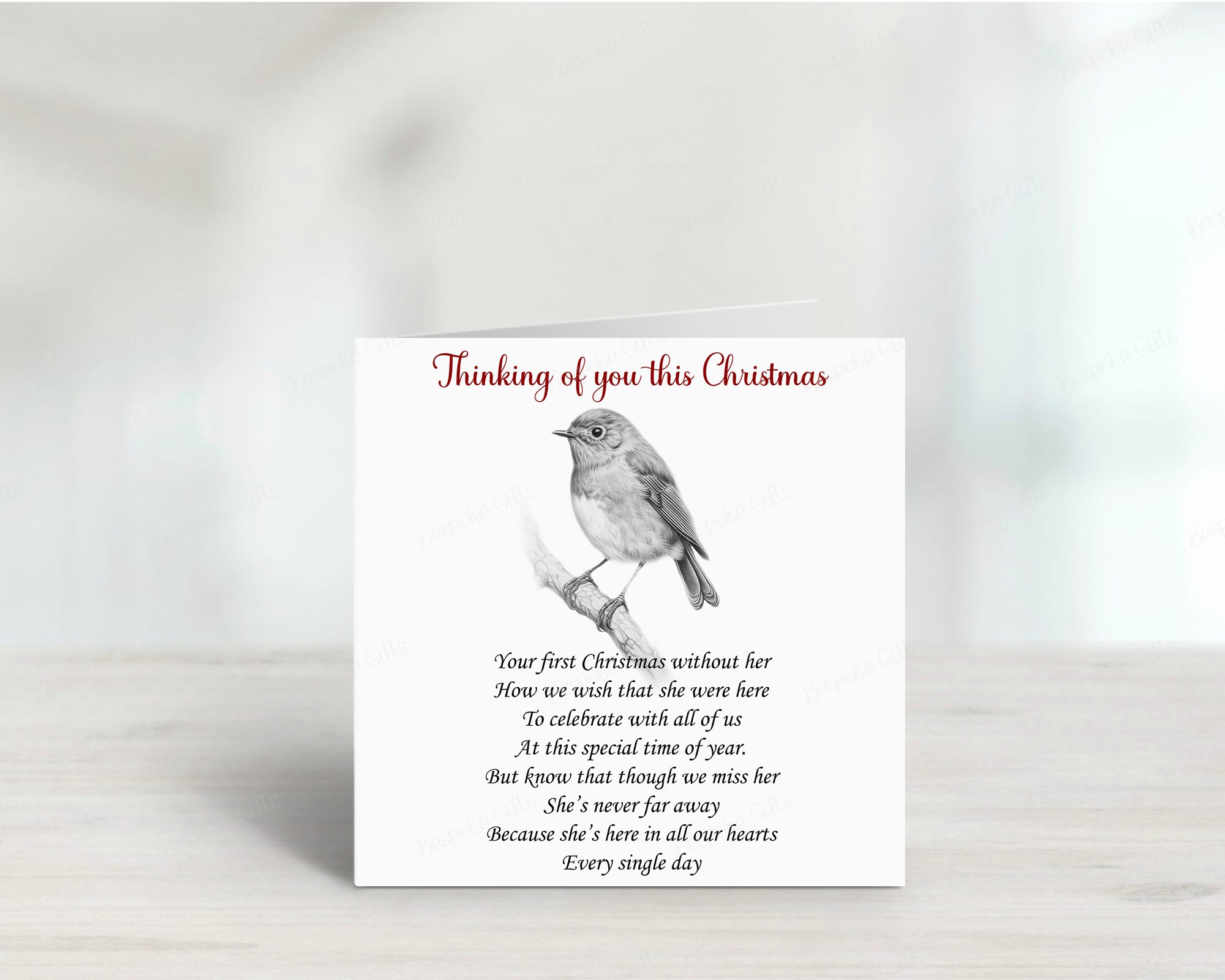 Thinking of you this Christmas Robin Greeting Card