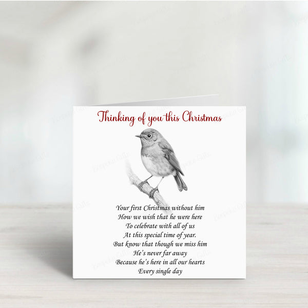 Thinking of you this Christmas Robin Greeting Card
