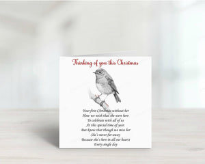 Thinking of you this Christmas Robin Greeting Card