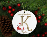 Personalised Gold Santa Alphabet Decoration