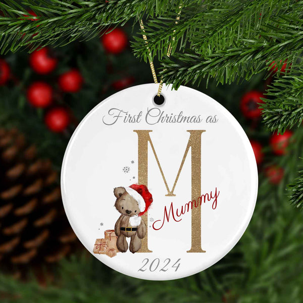 First Christmas as.. Brown bear tree decoration