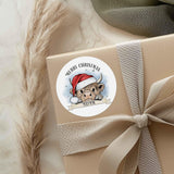 Personalised Christmas Highland Cow Stickers - perfect for gift wrapping - Christmas labels & tags