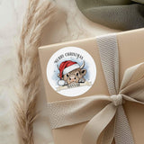 Personalised Christmas Highland Cow Stickers - perfect for gift wrapping - Christmas labels & tags