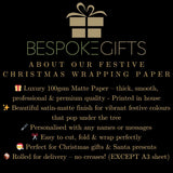 Personalised Christmas Reindeer wrapping paper- Festive gift wrap - Kids Christmas - Custom gift paper