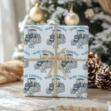 Personalised Christmas Tractor Wrapping Paper- Festive Farm Gift Wrap