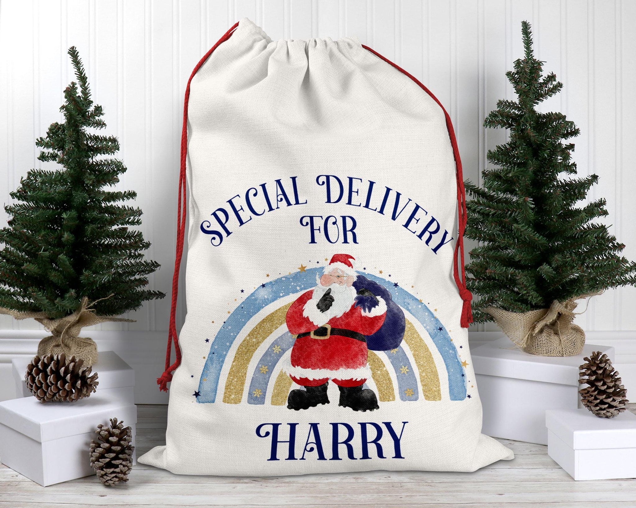 Personalised Christmas Santa Sack – Special Delivery from Santa - Custom Gift Sack - Christmas Eve Bag