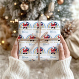 Personalised Santa Christmas Wrapping Paper – Festive Kids Gift Wrap – Custom Name Holiday Gift Paper