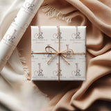 Personalised Pink Reindeer Christmas Wrapping Paper – Cute Kids Gift Wrap – Custom Name Holiday Paper