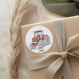 Personalised Christmas Tractor Stickers – Custom Name Tractor Gift Labels – Holiday wrap