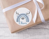 Personalised Reindeer Christmas Stickers – Custom Name Gift Labels – Festive Reindeer Stickers for Kids – Christmas Gift Tags