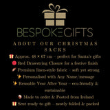 Personalised Christmas Bear Sack – Blue Rainbow Santa Sack – Custom Name Special Delivery Gift Bag – Kids Christmas Eve Sack