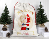 Personalised Christmas Santa Sack – Special Delivery for Kids - Custom Santa Sack - Christmas Eve Bag