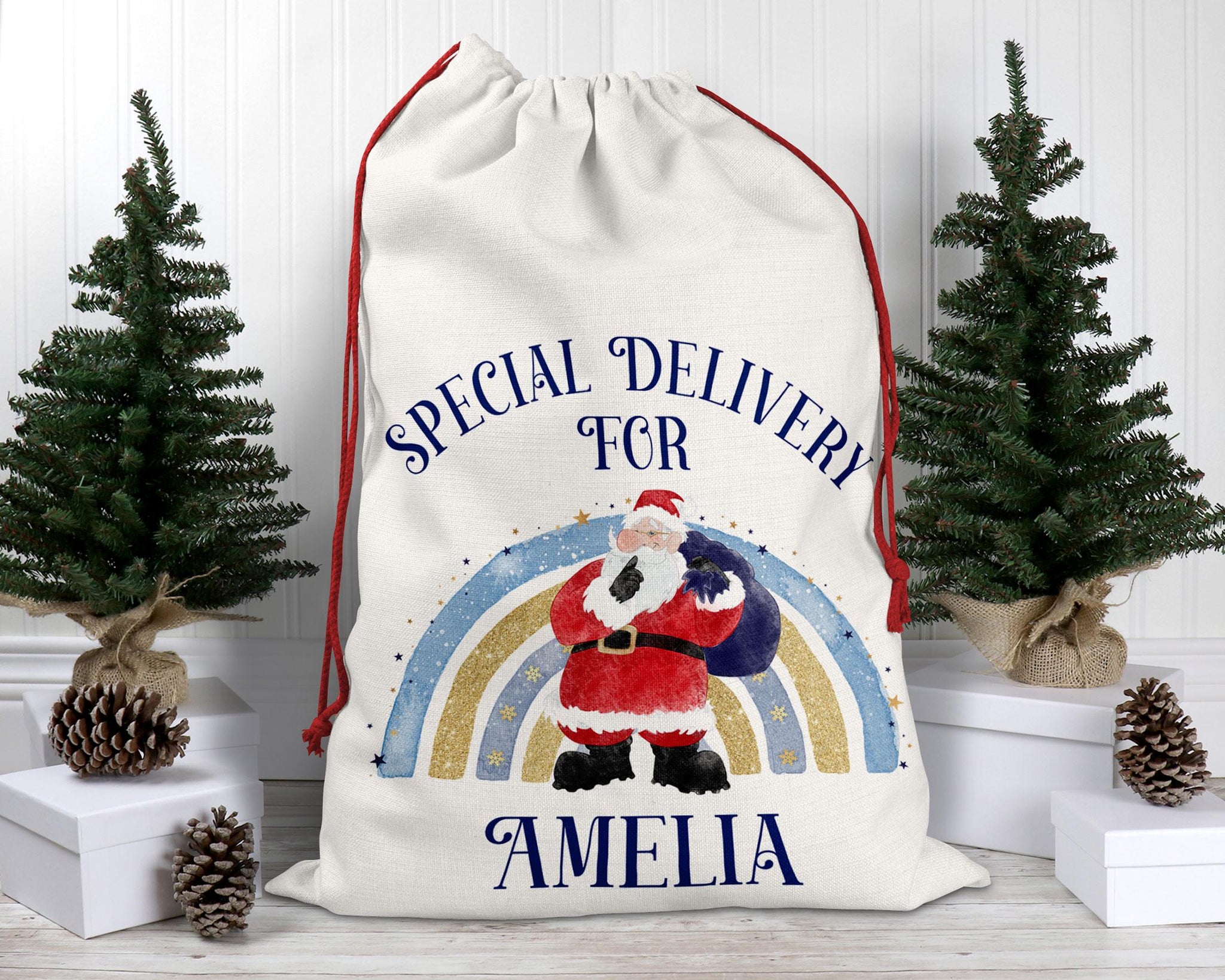 Personalised Christmas Santa Sack – Special Delivery from Santa - Custom Gift Sack - Christmas Eve Bag