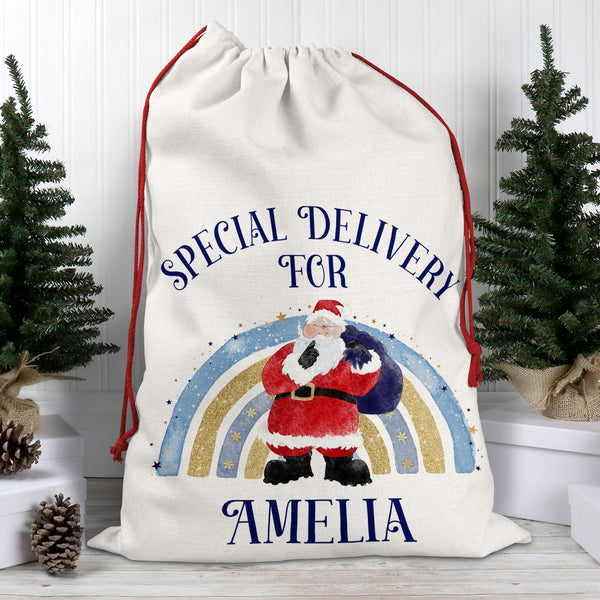 Personalised Christmas Santa Sack – Special Delivery from Santa - Custom Gift Sack - Christmas Eve Bag